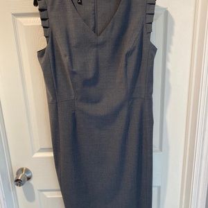 Talbots Gray Wool Sheath Dress with Shoulder Detail